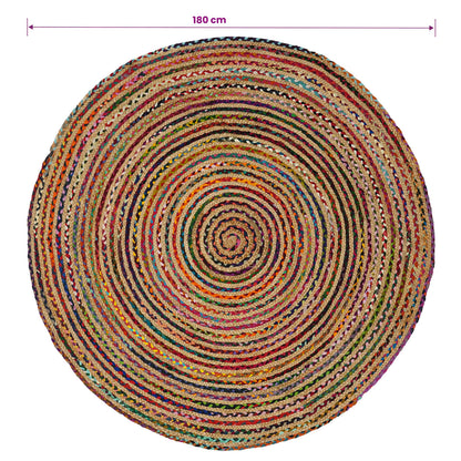 Gebied Tapijt Multikleur Ø 180 cm Jute