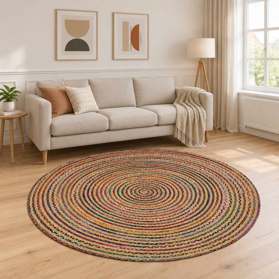 Gebied Tapijt Multikleur Ø 240 cm Jute