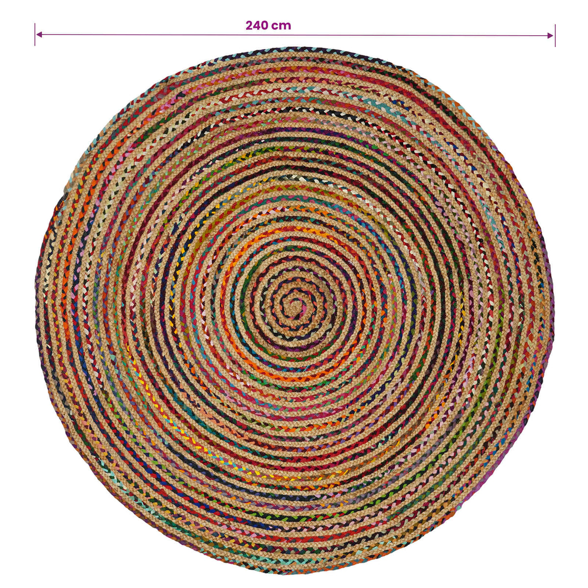 Gebied Tapijt Multikleur Ø 240 cm Jute