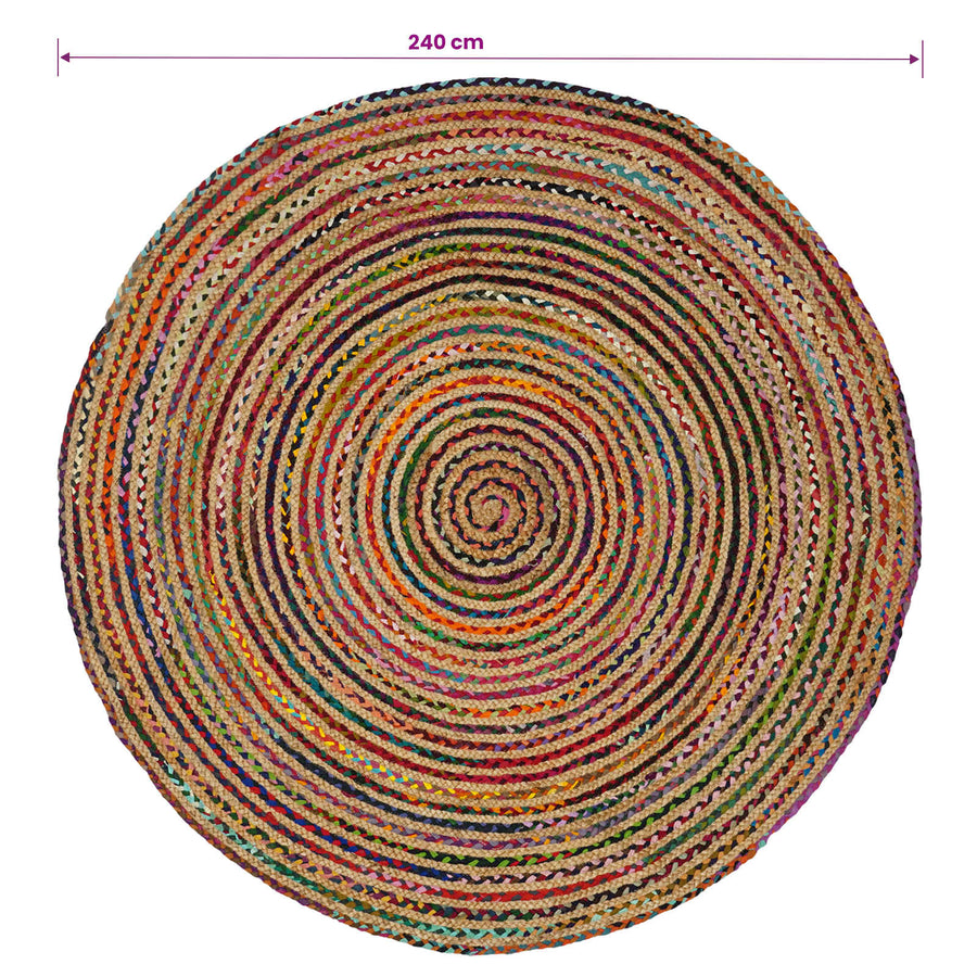 Gebied Tapijt Multikleur Ø 240 cm Jute