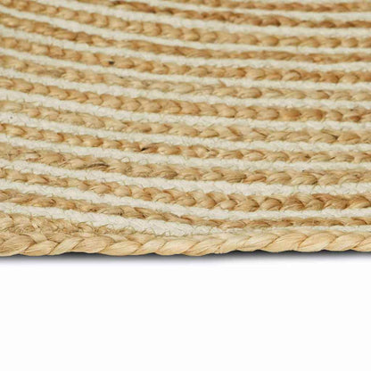Vloerkleed Jute 100 x 152 cm Natuurlijk en wit