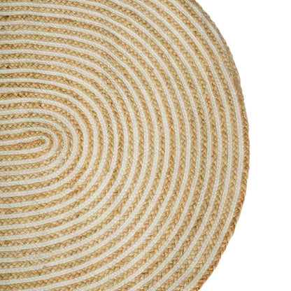 Vloerkleed Jute 100 x 152 cm Natuurlijk en wit