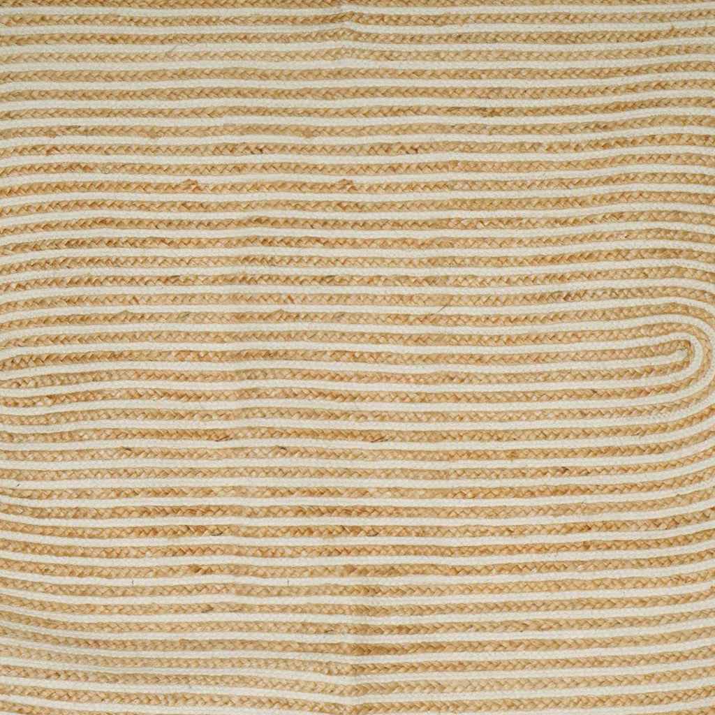 Vloerkleed Jute 122 x 183 cm Natuurlijk en wit