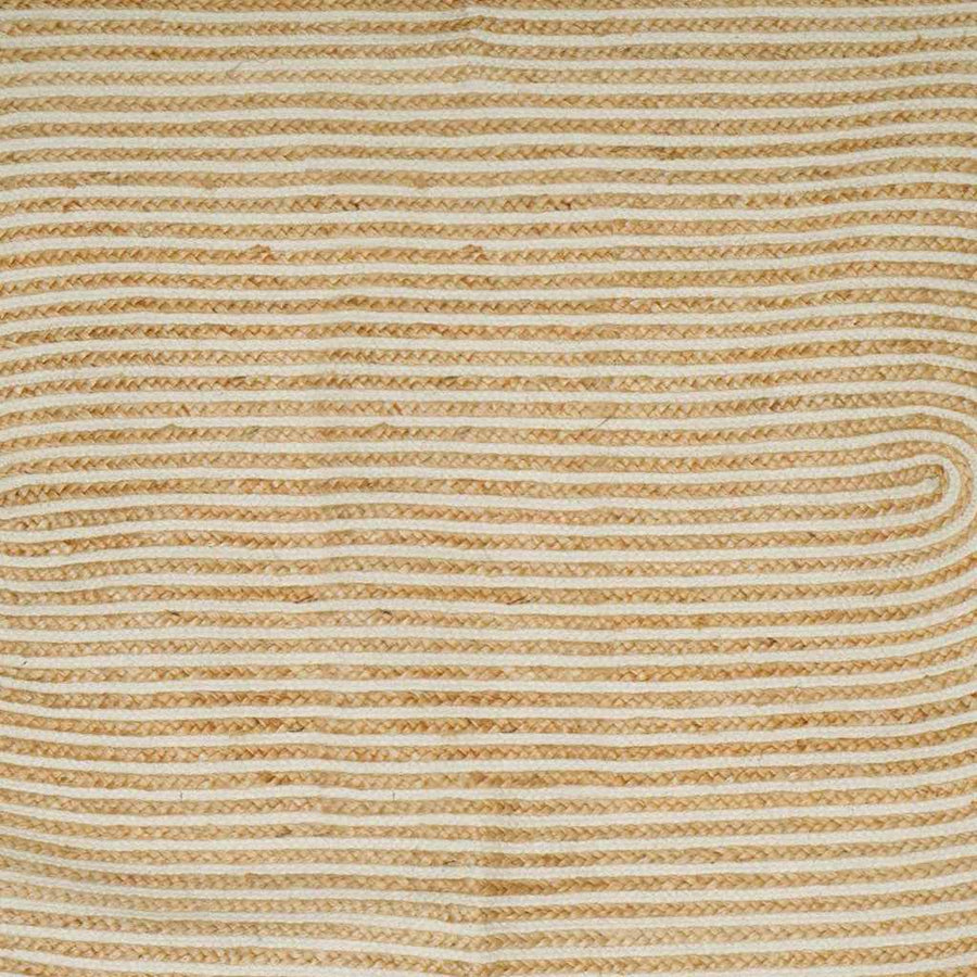 Vloerkleed Jute 122 x 183 cm Natuurlijk en wit
