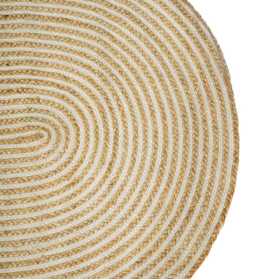 Vloerkleed Jute 205 x 305 cm Natuurlijk en wit