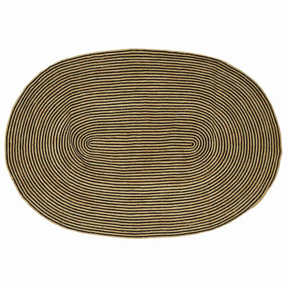 Vloerkleed Natuurlijk En Jute 152 x 245 cm Naturel en zwart