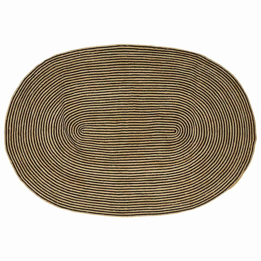 Vloerkleed Natuurlijk En Jute 152 x 245 cm Naturel en zwart