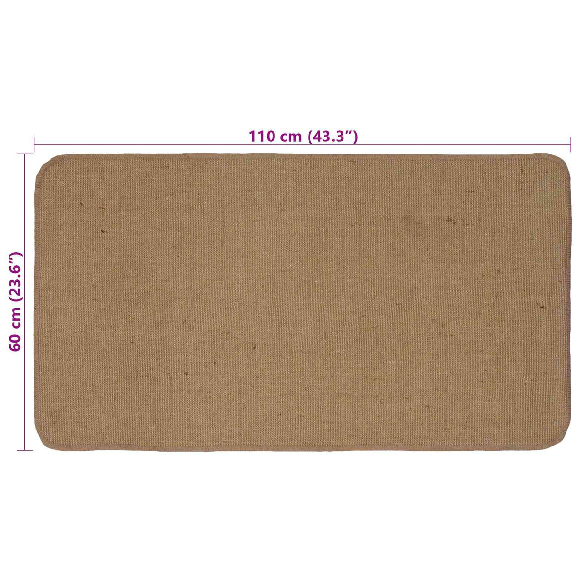 Gebied Tapijt Licht Bruin 60 x 110 cm Jute