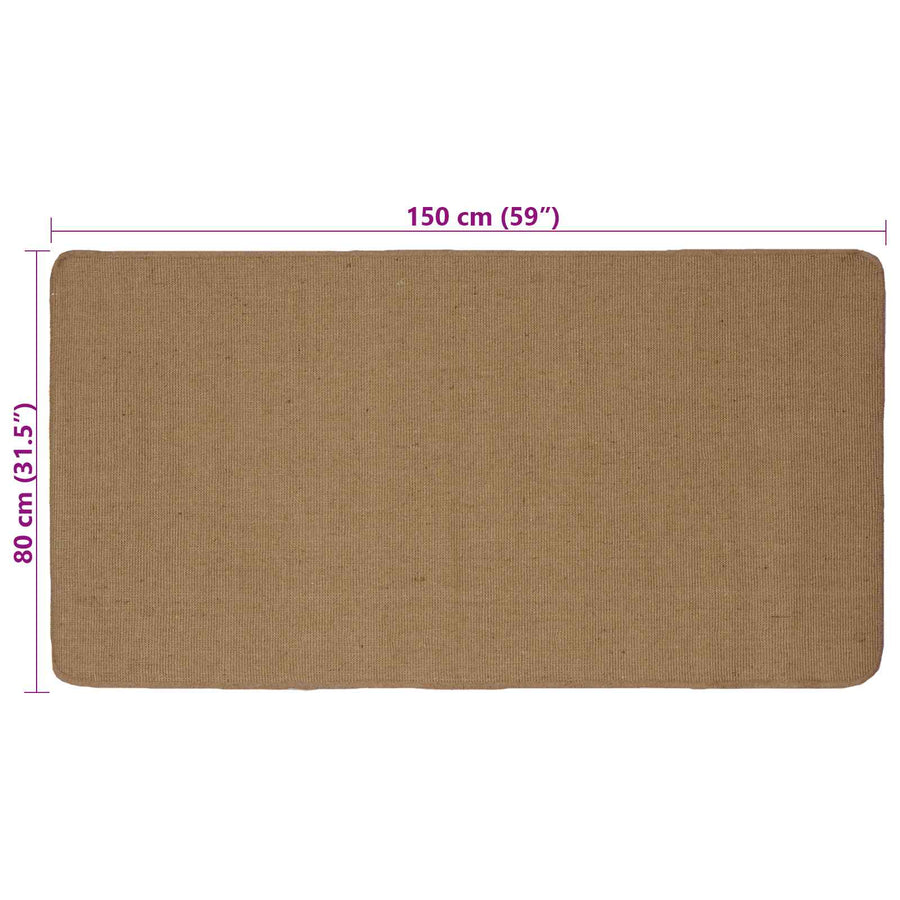 Gebied Tapijt Licht Bruin 80 x 150 cm Jute