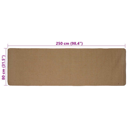 Gebied Tapijt Licht Bruin 80 x 250 cm Jute