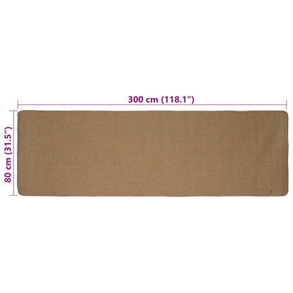 Gebied Tapijt Licht Bruin 80 x 300 cm Jute