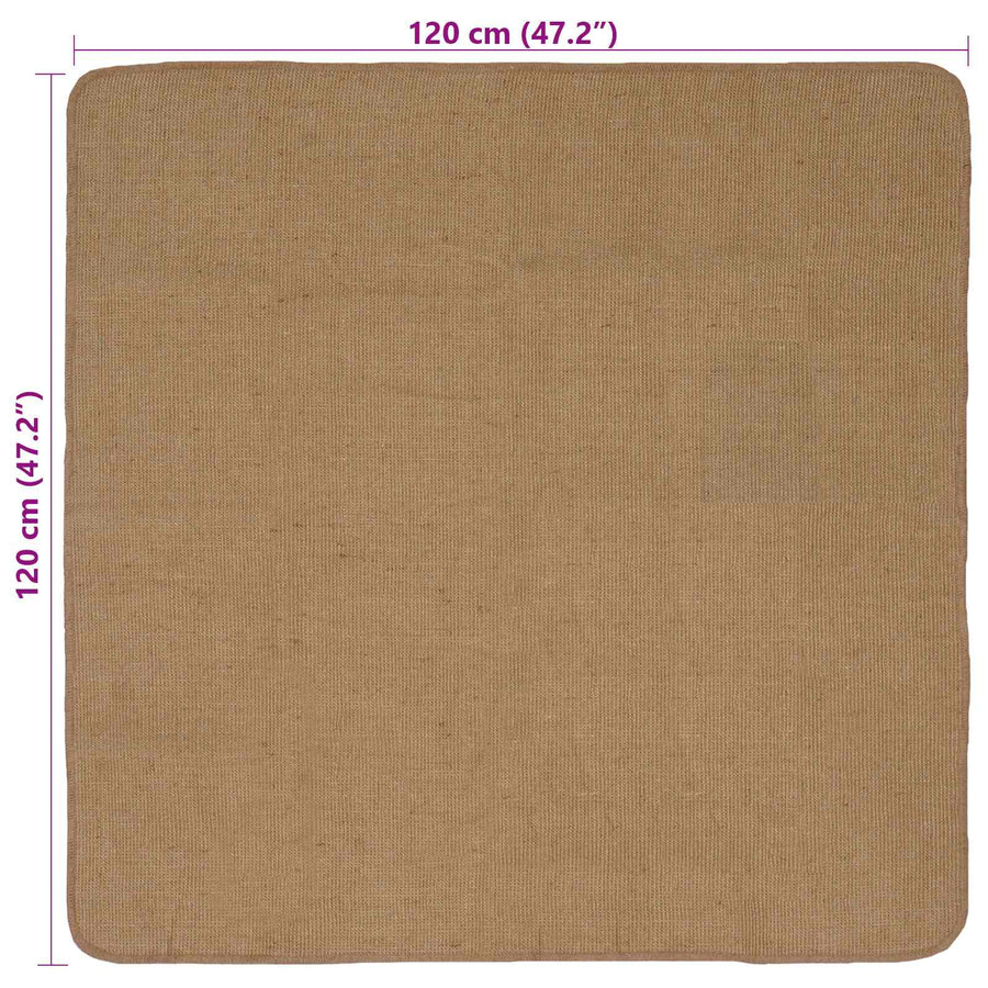 Gebied Tapijt Licht Bruin 120 x 120 cm Jute