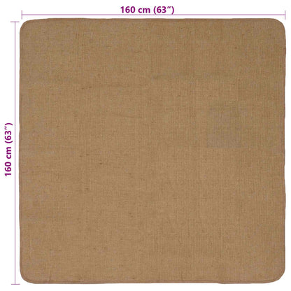 Gebied Tapijt Licht Bruin 160 x 160 cm Jute