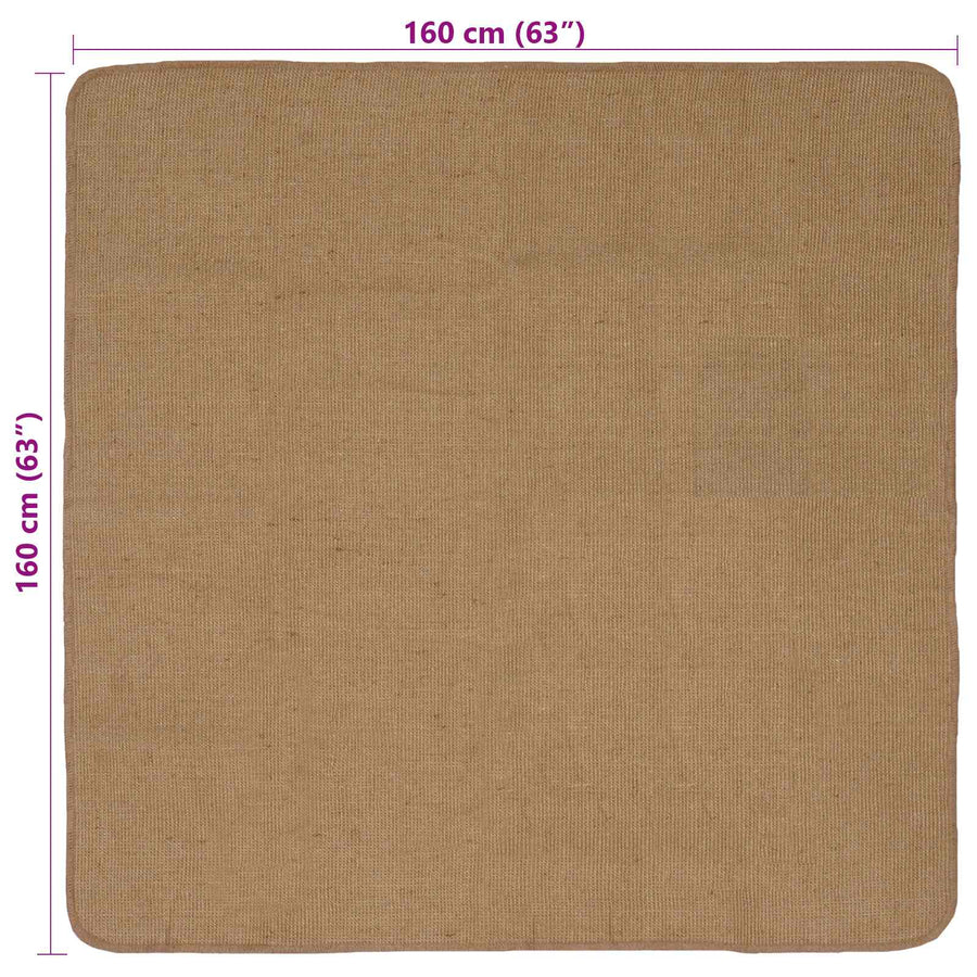 Gebied Tapijt Licht Bruin 160 x 160 cm Jute