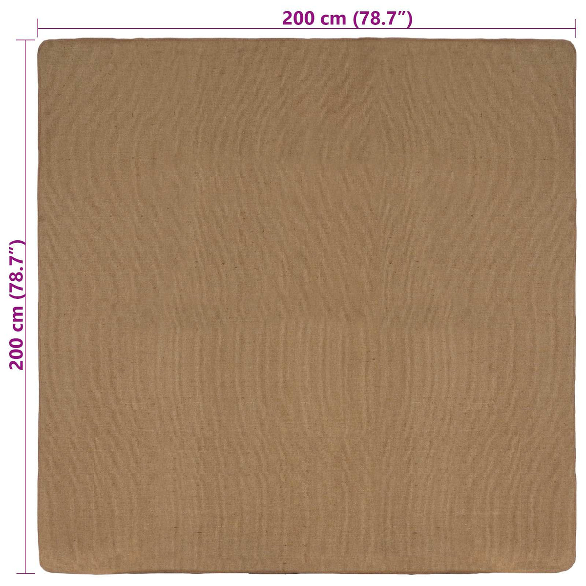 Gebied Tapijt Licht Bruin 200 x 200 cm Jute