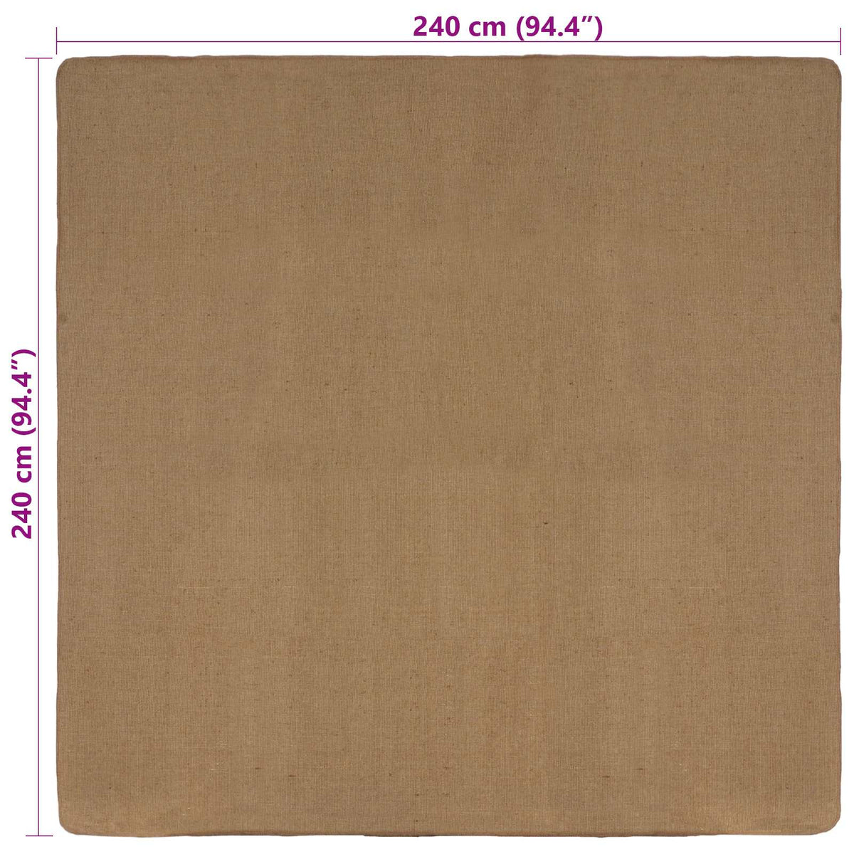 Gebied Tapijt Licht Bruin 240 x 240 cm Jute