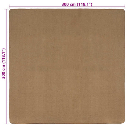 Gebied Tapijt Licht Bruin 300 x 300 cm Jute