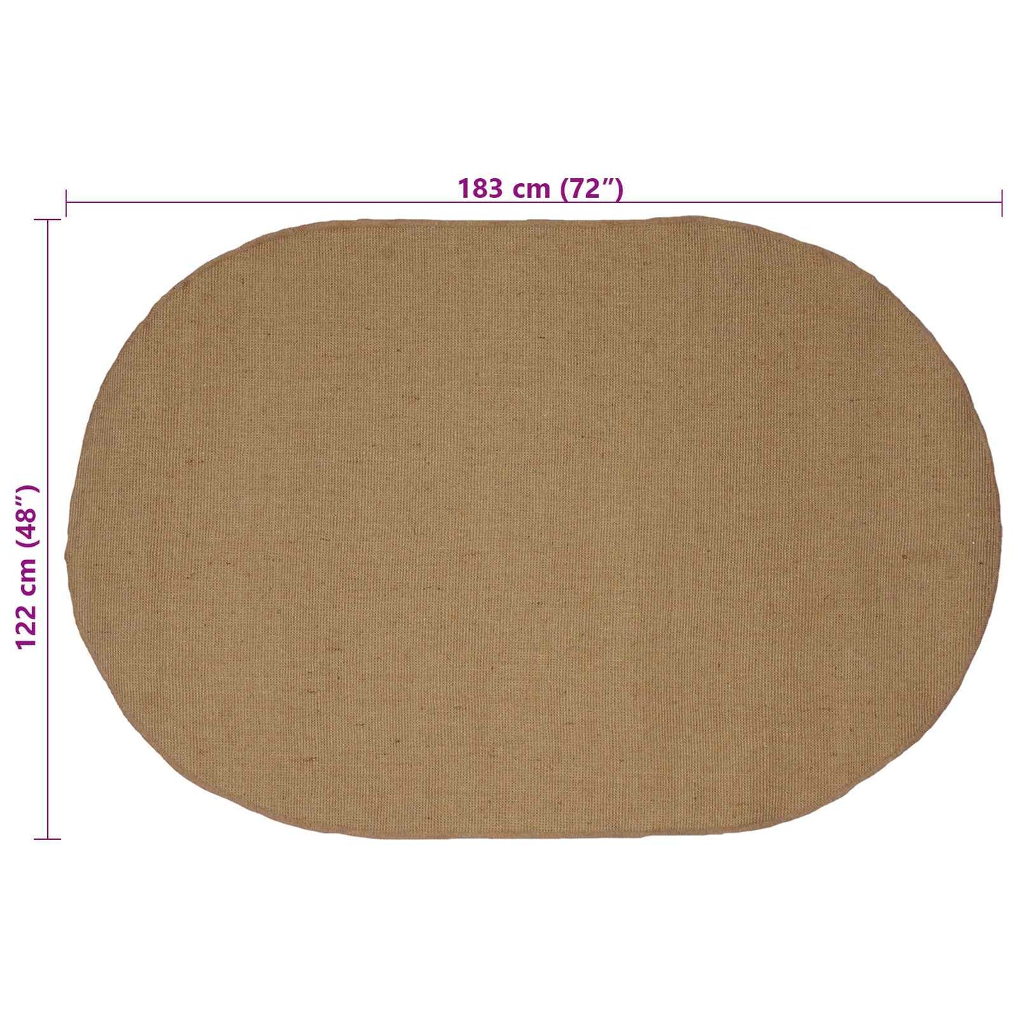 Vloerkleden Rechthoekig Naturel 122 x 183 cm Jute