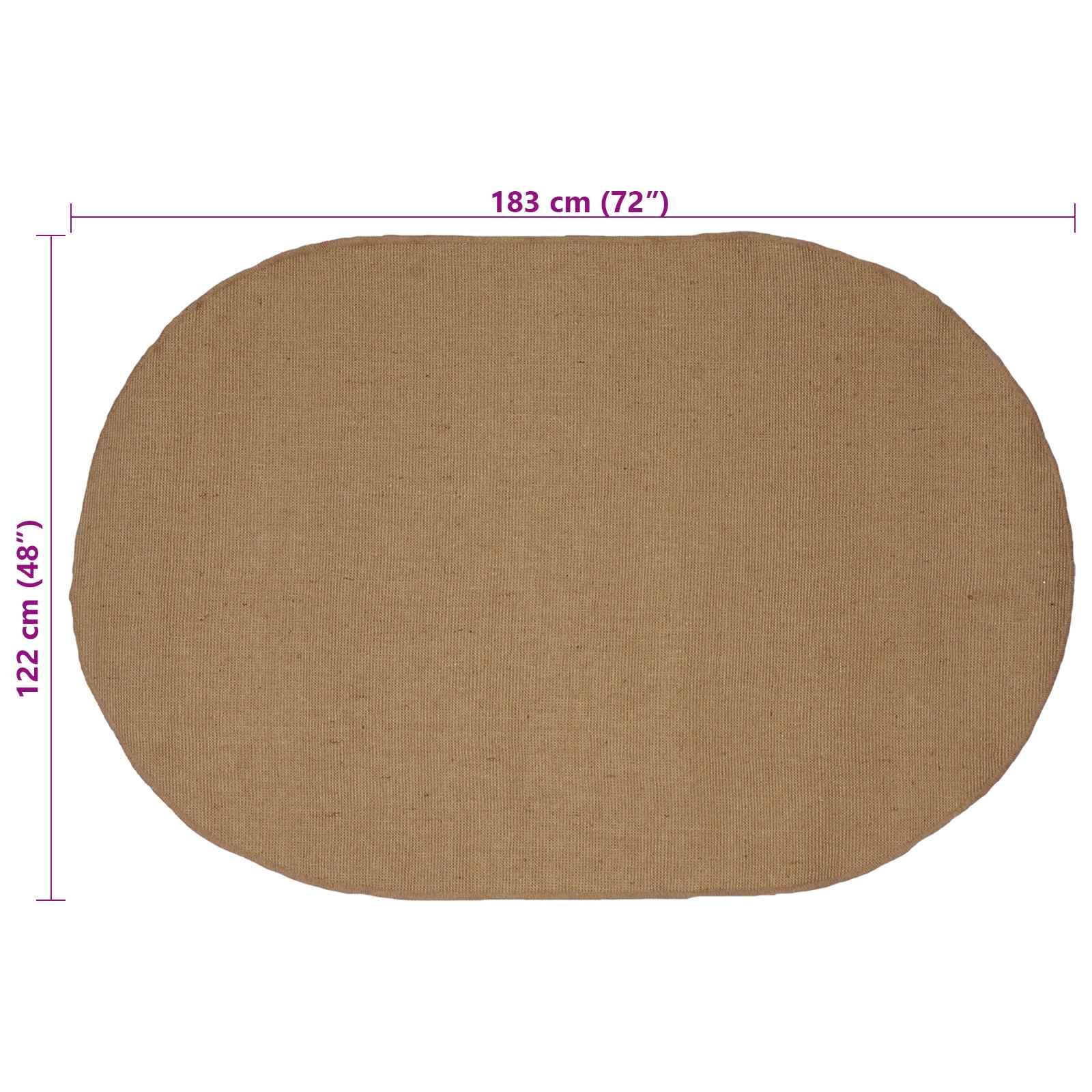 Vloerkleden Rechthoekig Naturel 122 x 183 cm Jute