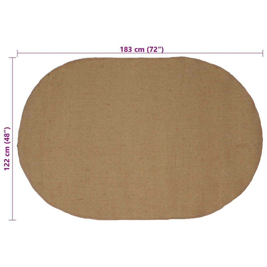 Vloerkleden Rechthoekig Naturel 122 x 183 cm Jute