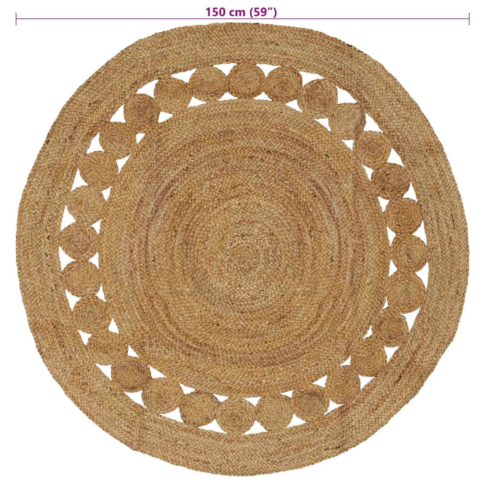 Tapijt Naturel Ø 150 cm Jute