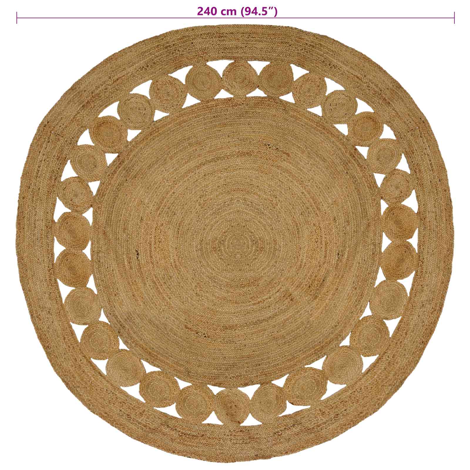 Tapijt Naturel Ø 240 cm Jute