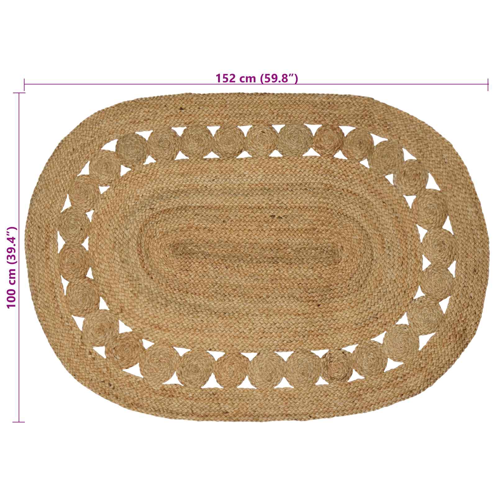 Tapijt Bruin 100 x 152 cm Jute