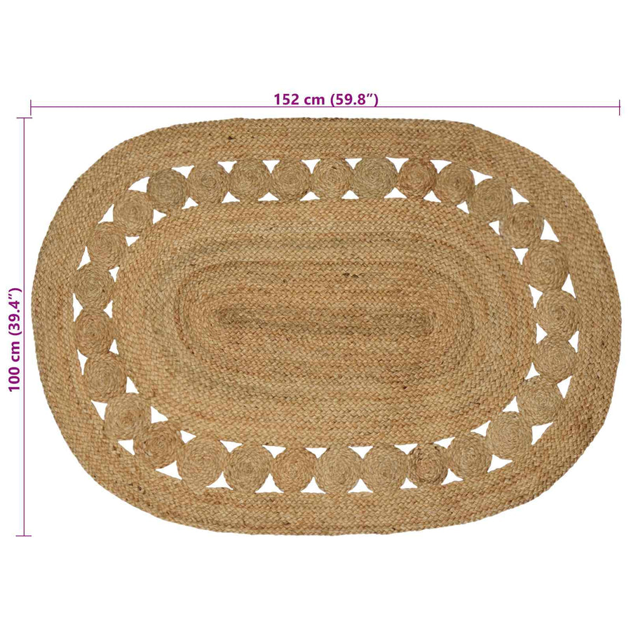 Tapijt Bruin 100 x 152 cm Jute