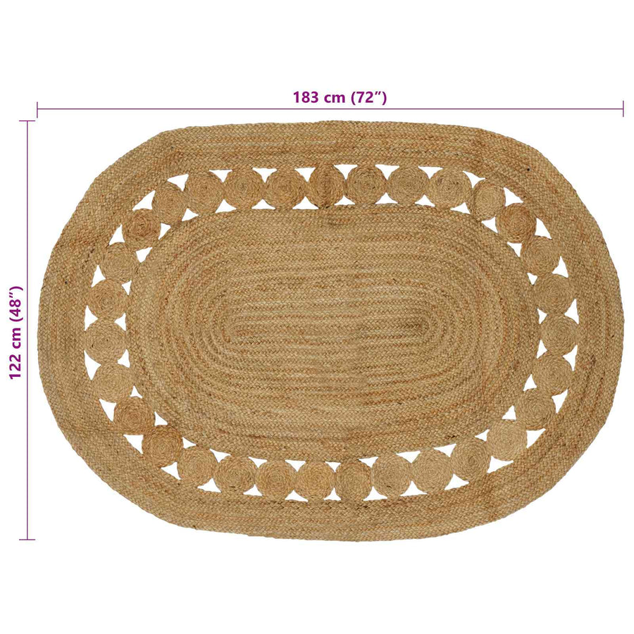 Tapijt Bruin 122 x 183 cm Jute