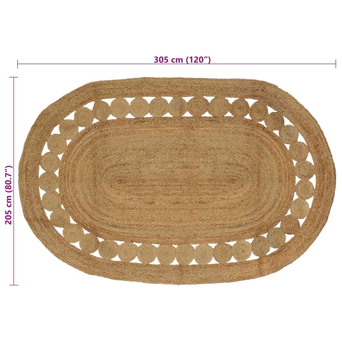 Tapijt Bruin 205 x 305 cm Jute