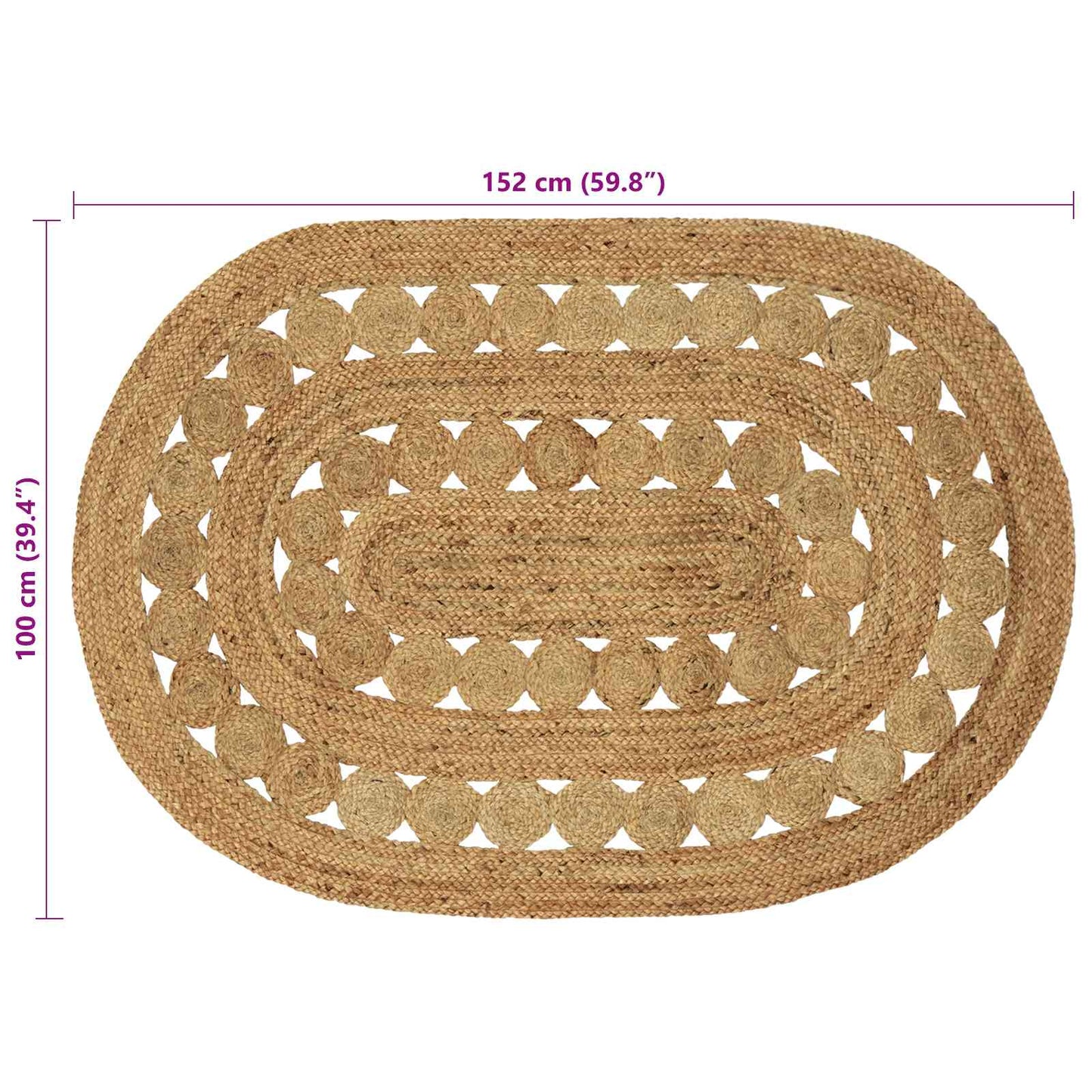 Tapijt Bruin 100 x 152 cm Jute