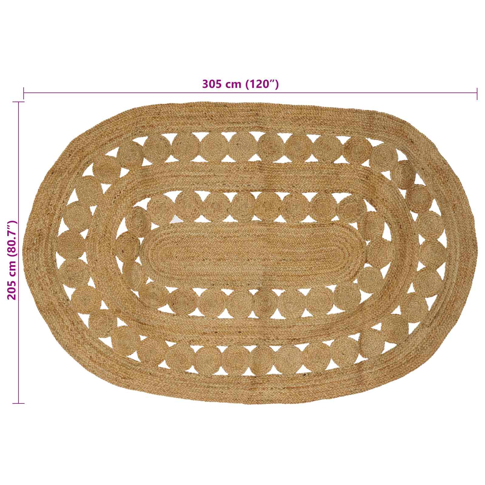 Tapijt Bruin 205 x 305 cm Jute