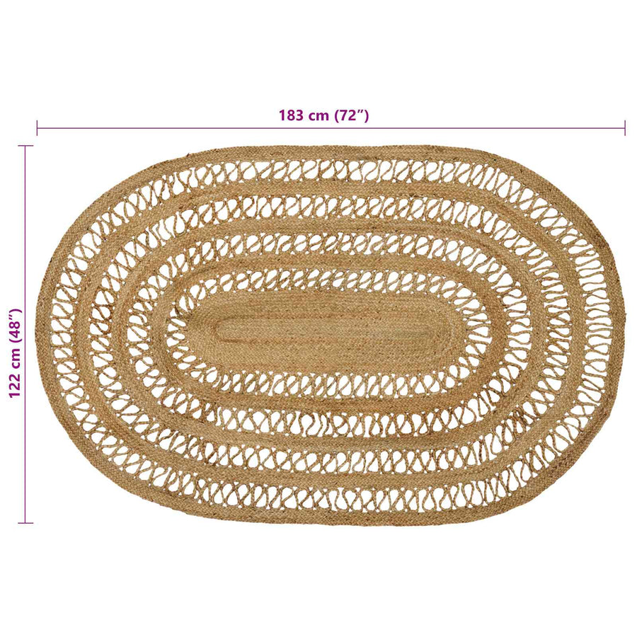 Tapijt Bruin 122 x 183 cm Jute