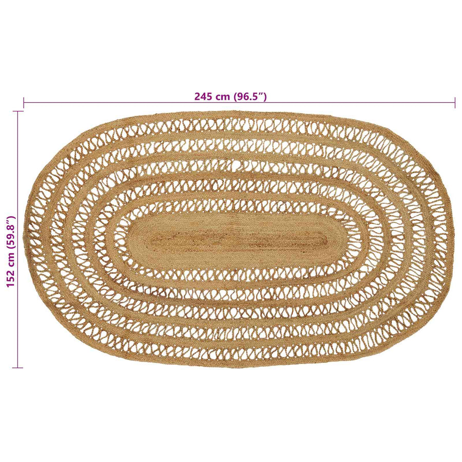 Tapijt Bruin 152 x 245 cm Jute