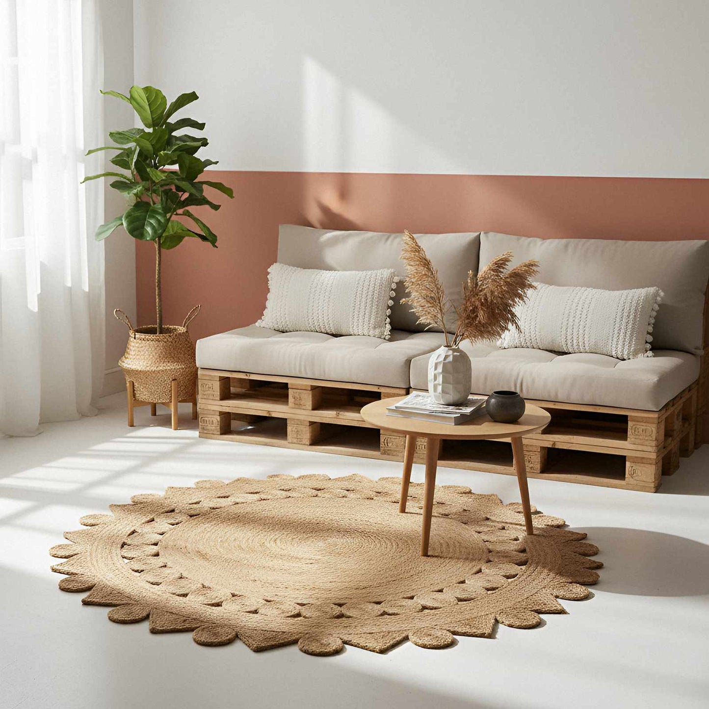 Tapijt Bruin Ø 240 cm Jute