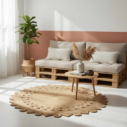 Tapijt Bruin Ø 240 cm Jute