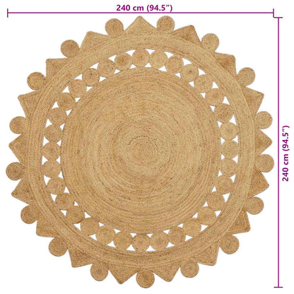 Tapijt Bruin Ø 240 cm Jute