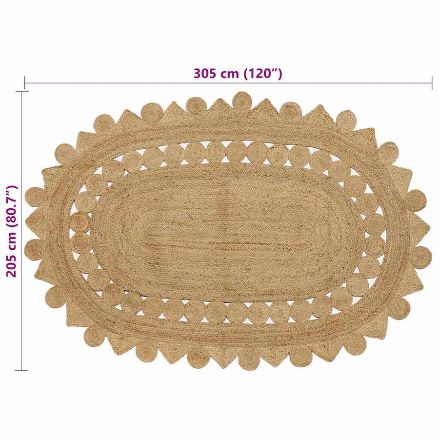 Tapijt Beige 205 x 305 cm Jute