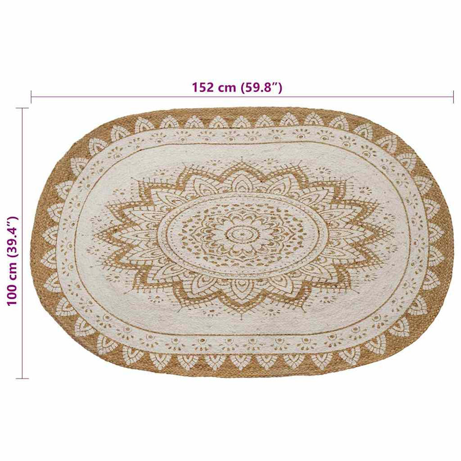 Tapijt Bruin 100 x 152 cm Jute