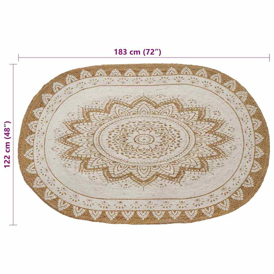 Tapijt Bruin 122 x 183 cm Jute