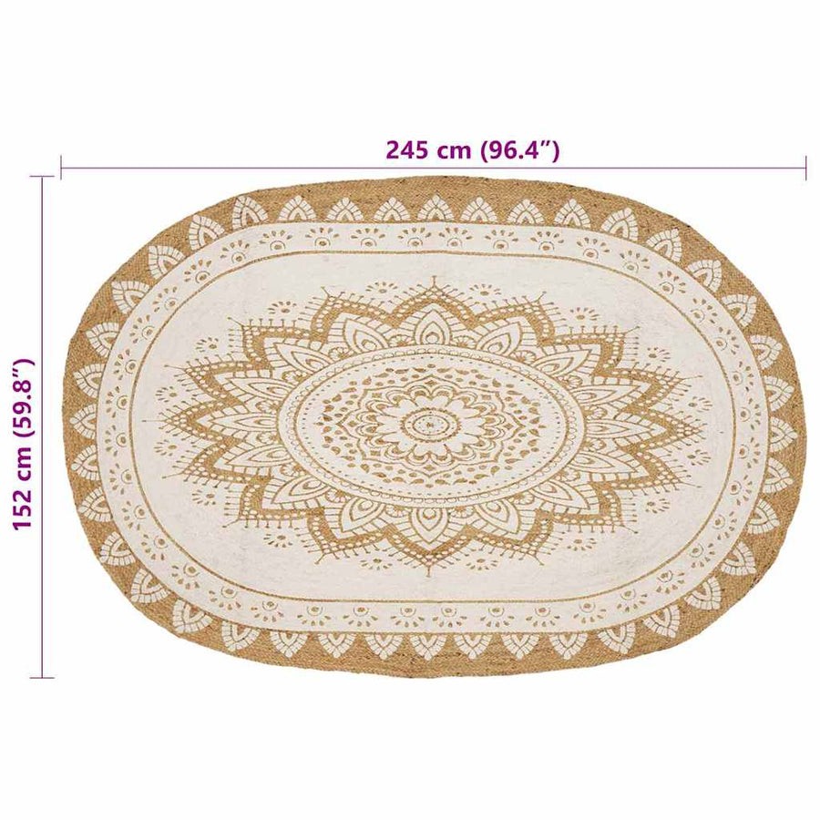 Tapijt Bruin 152 x 245 cm Jute