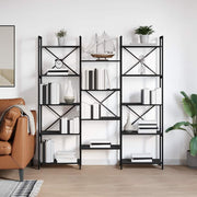 Boekenkast 156x25x167.5 cm zwart eiken