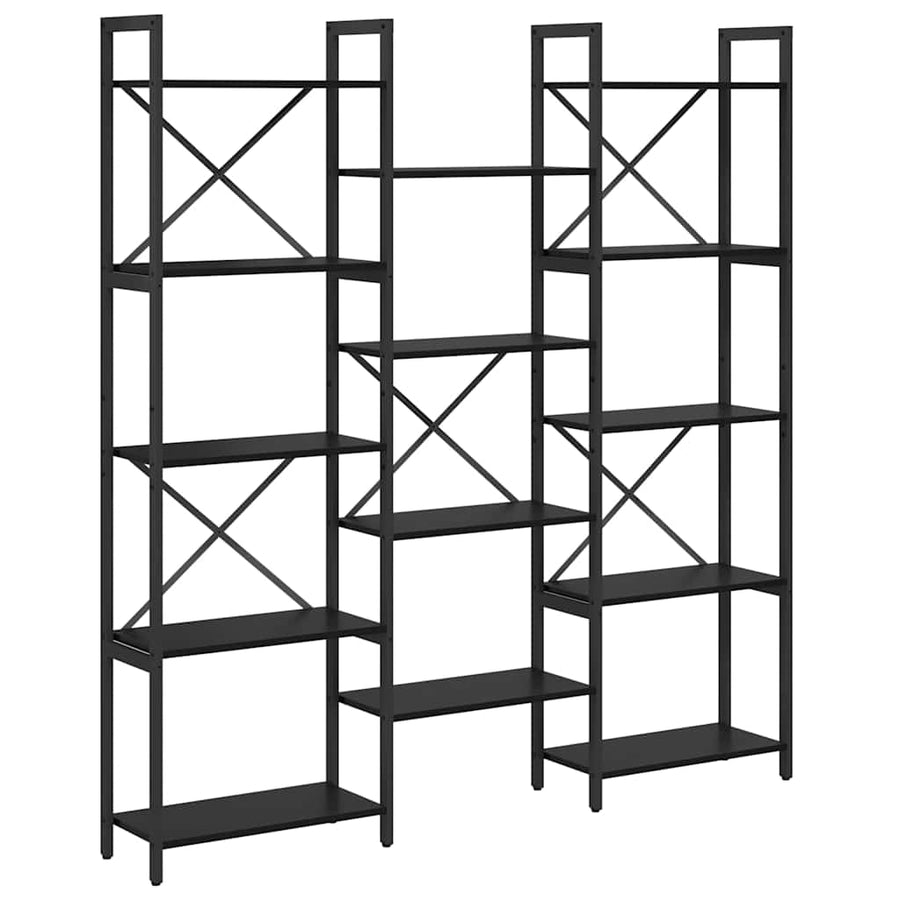 Boekenkast Zwart eiken 156 x 25 x 167.5 cm Bewerkt hout