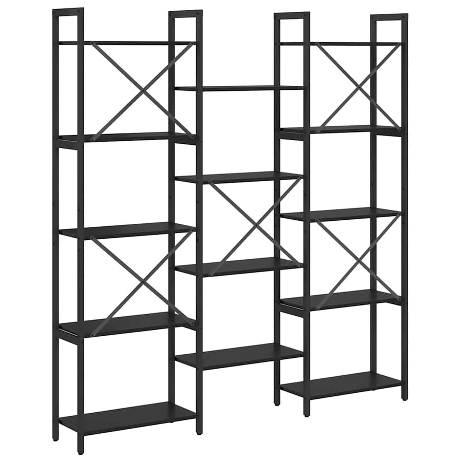 Boekenkast Zwart eiken 156 x 25 x 167.5 cm Bewerkt hout