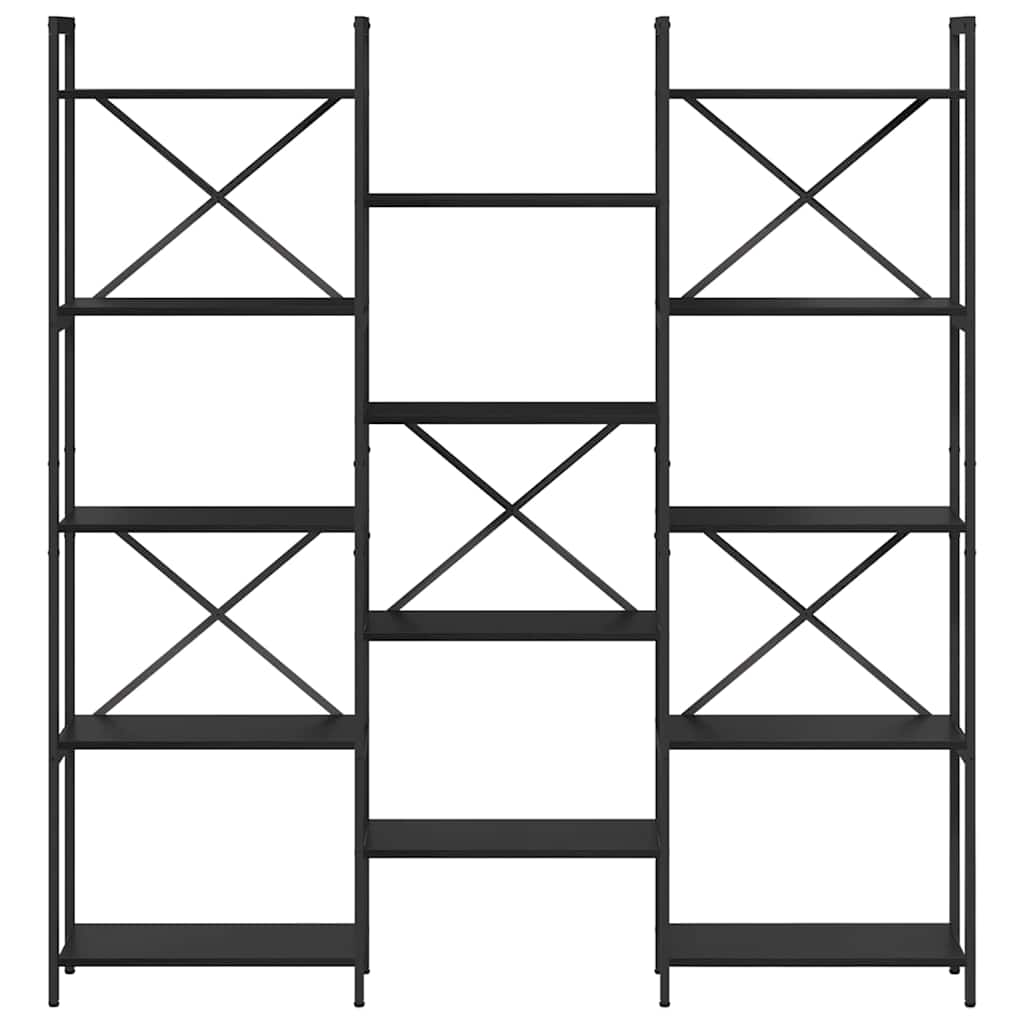 Boekenkast Zwart eiken 156 x 25 x 167.5 cm Bewerkt hout