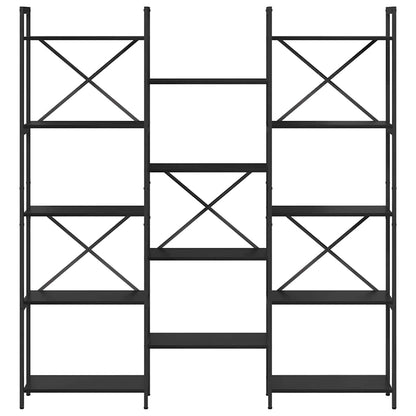 Boekenkast Zwart eiken 156 x 25 x 167.5 cm Bewerkt hout