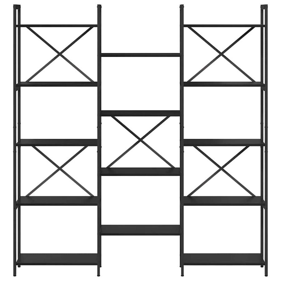 Boekenkast Zwart eiken 156 x 25 x 167.5 cm Bewerkt hout