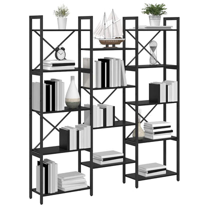 Boekenkast Zwart eiken 156 x 25 x 167.5 cm Bewerkt hout