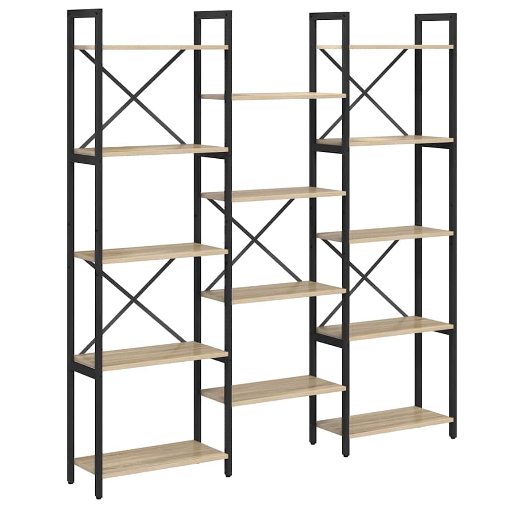 Boekenkast Sonoma eiken 156 x 25 x 167.5 cm Bewerkt hout