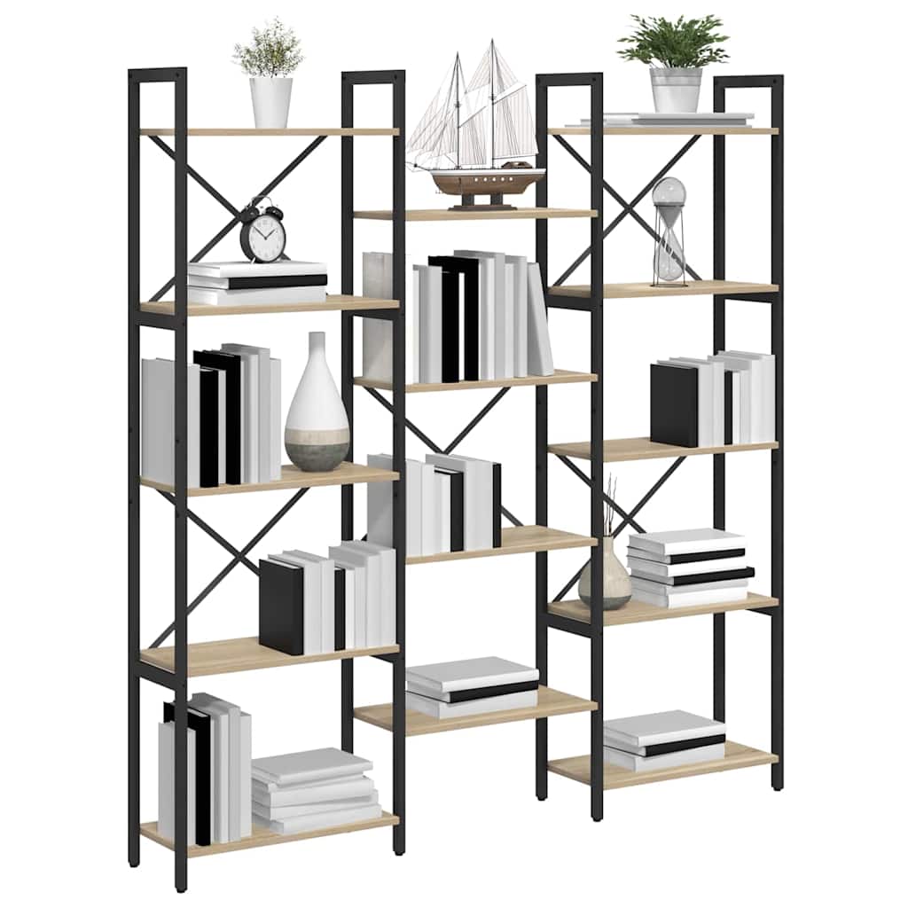 Boekenkast Sonoma eiken 156 x 25 x 167.5 cm Bewerkt hout